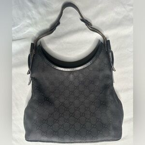 Authentic Gucci Black Patterned Hobo Bag